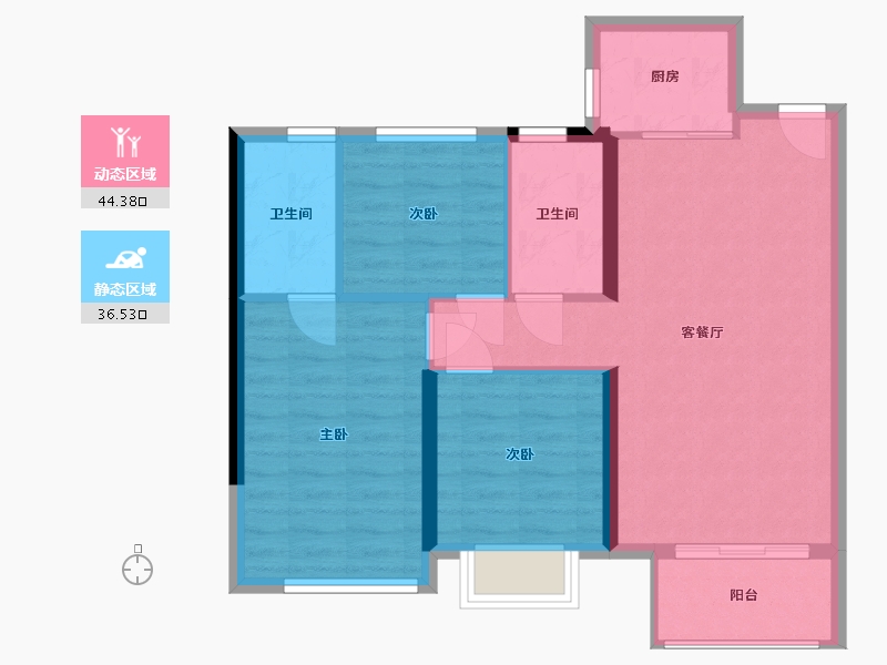 福建省-泉州市-城建水墨芳华-82.83-户型库-动静分区