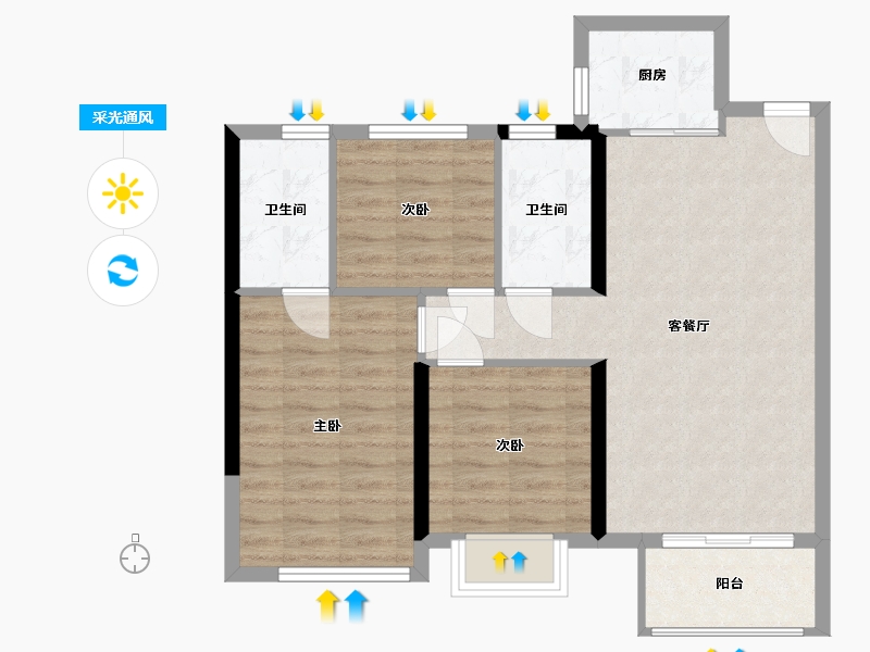 福建省-泉州市-城建水墨芳华-82.83-户型库-采光通风