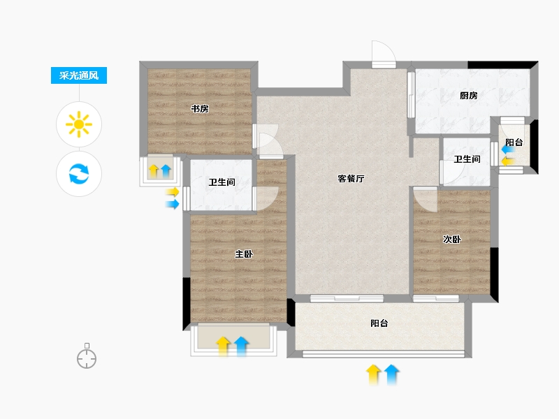 福建省-三明市-博森·翰林城-90.00-户型库-采光通风