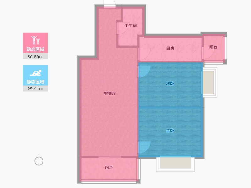 北京-北京市-美欣家园-76.99-户型库-动静分区