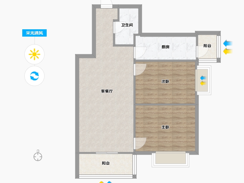 北京-北京市-美欣家园-76.99-户型库-采光通风