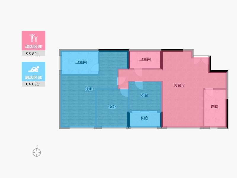 江苏省-南京市-绿地观澜中心-110.00-户型库-动静分区