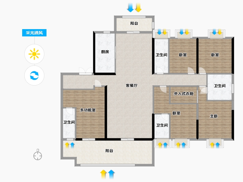 广东省-云浮市-翰林春天-236.00-户型库-采光通风