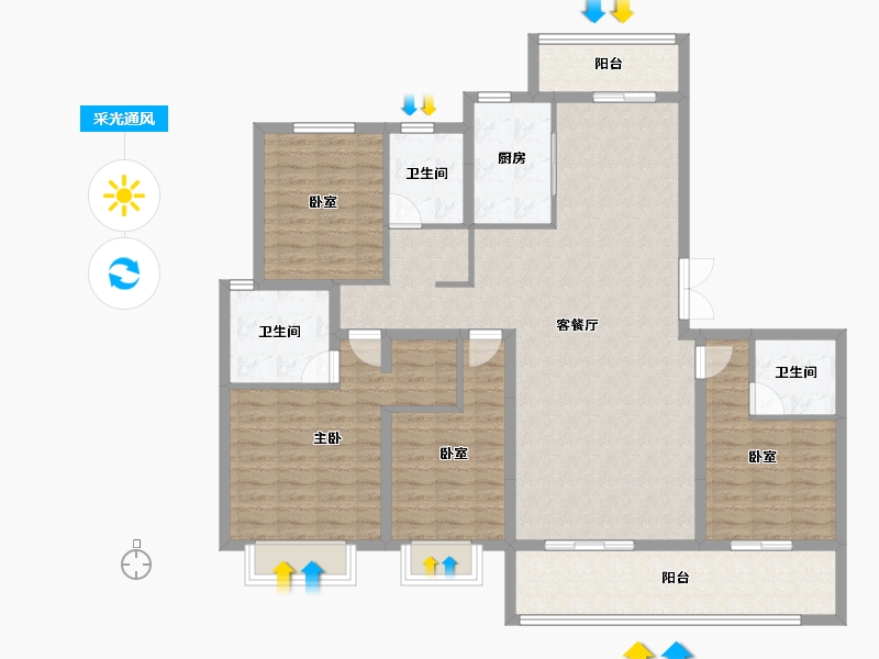 四川省-成都市-中粮保利天府时区-136.17-户型库-采光通风