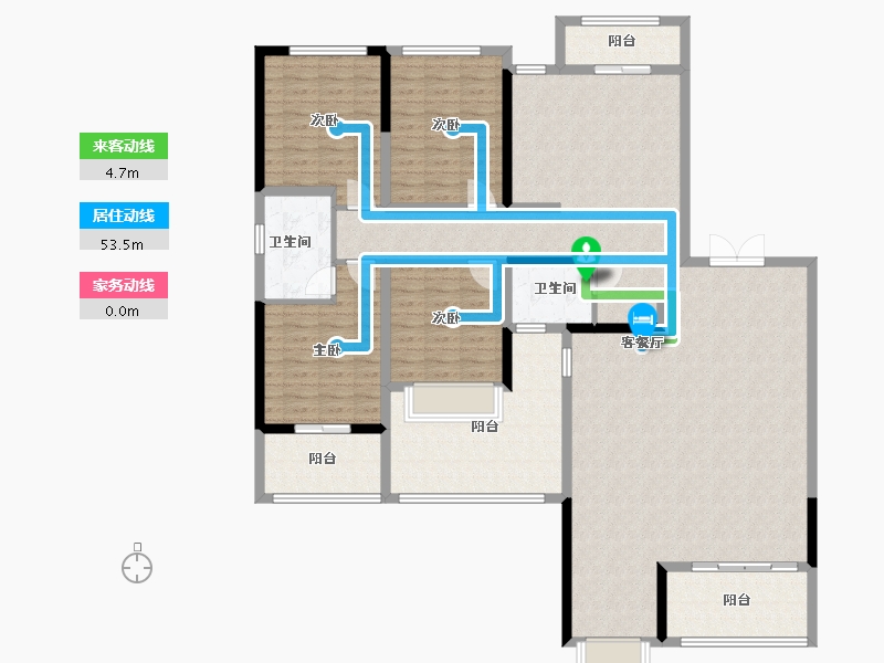 陕西省-西安市-揽月望阁-160.00-户型库-动静线