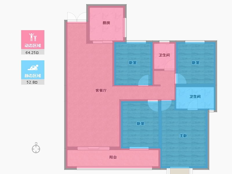 云南省-曲靖市-罗平金花玉湖文旅小镇-103.98-户型库-动静分区