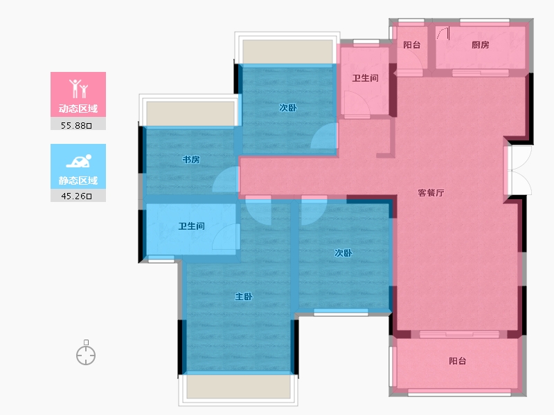 四川省-广安市-集美天辰-98.00-户型库-动静分区