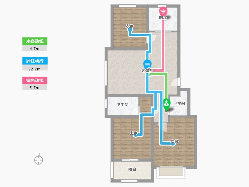 江苏省-徐州市-星科印象-88.00-户型库-动静线