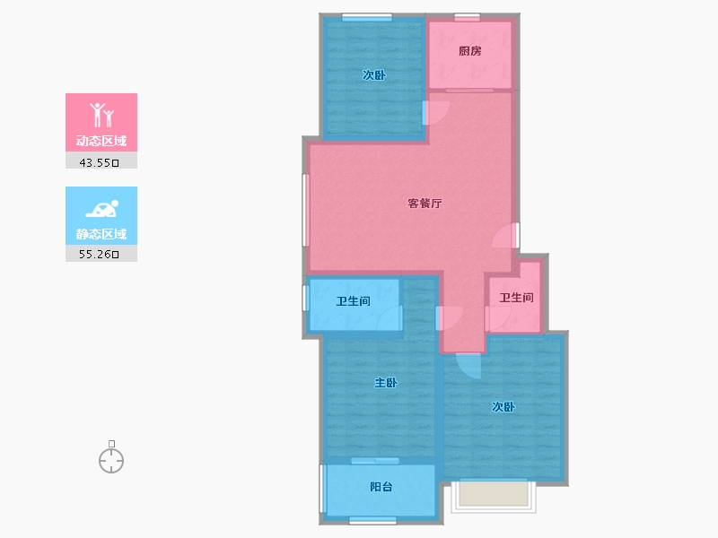 江苏省-徐州市-星科印象-88.00-户型库-动静分区