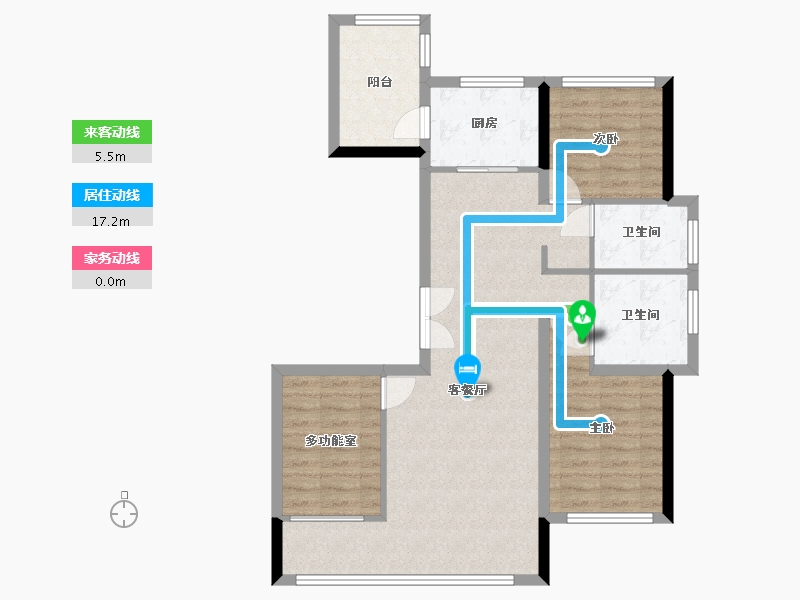 辽宁省-铁岭市-中央公园-90.83-户型库-动静线