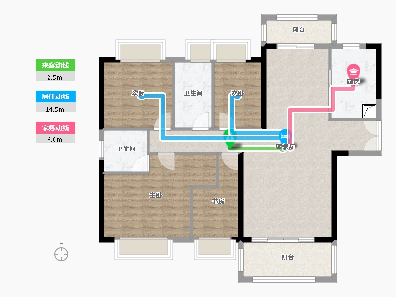 江西省-宜春市-新城明珠C区-110.00-户型库-动静线