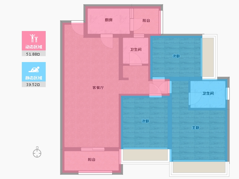 贵州省-黔东南苗族侗族自治州-黎平县平街头-80.00-户型库-动静分区