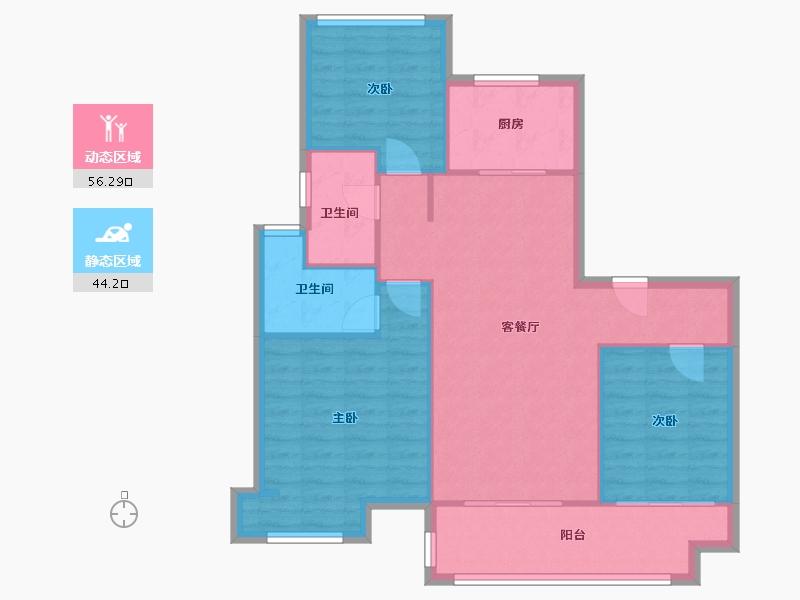 江苏省-苏州市-湖悦澜庭-95.00-户型库-动静分区