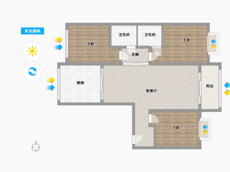 陕西省-榆林市-亿融嘉园-140.00-户型库-采光通风