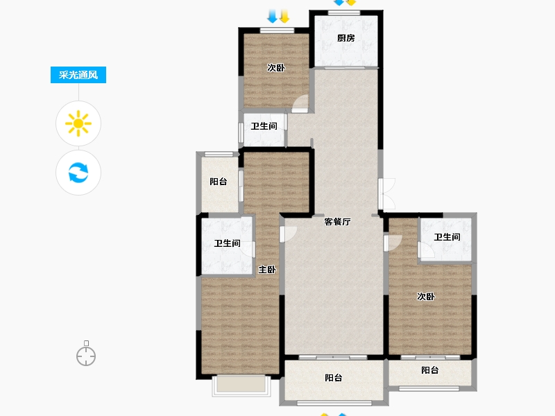 河南省-开封市-东方国际-160.00-户型库-采光通风