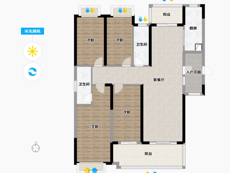 广东省-清远市-奥园誉景湾-139.00-户型库-采光通风