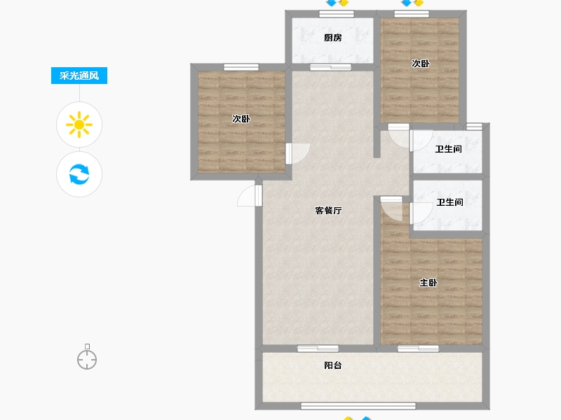 湖南省-益阳市-文苑凌云-102.00-户型库-采光通风