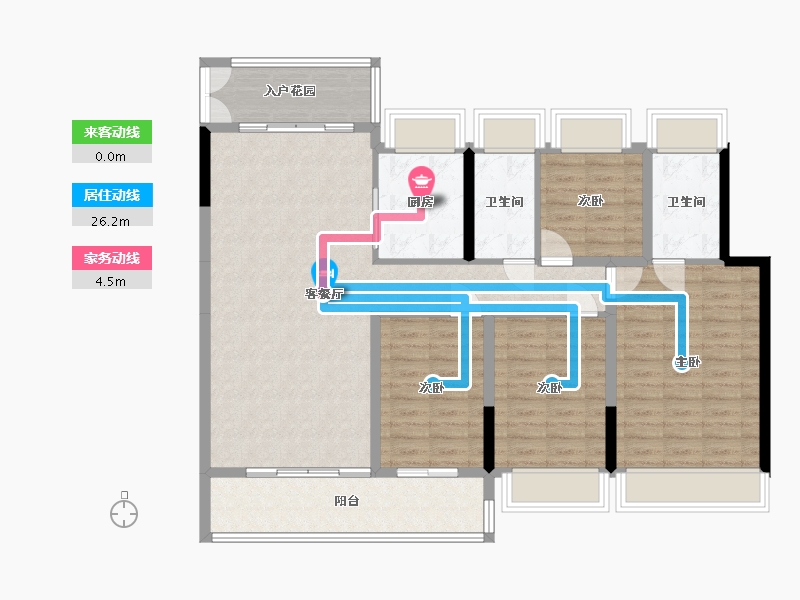 广东省-佛山市-映月湖保利天珺-114.26-户型库-动静线