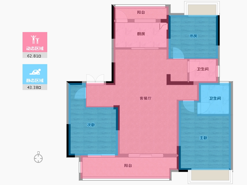 安徽省-芜湖市-华涛平安里-100.00-户型库-动静分区