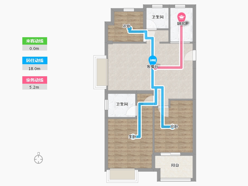 浙江省-嘉兴市-钱塘玉园-76.00-户型库-动静线