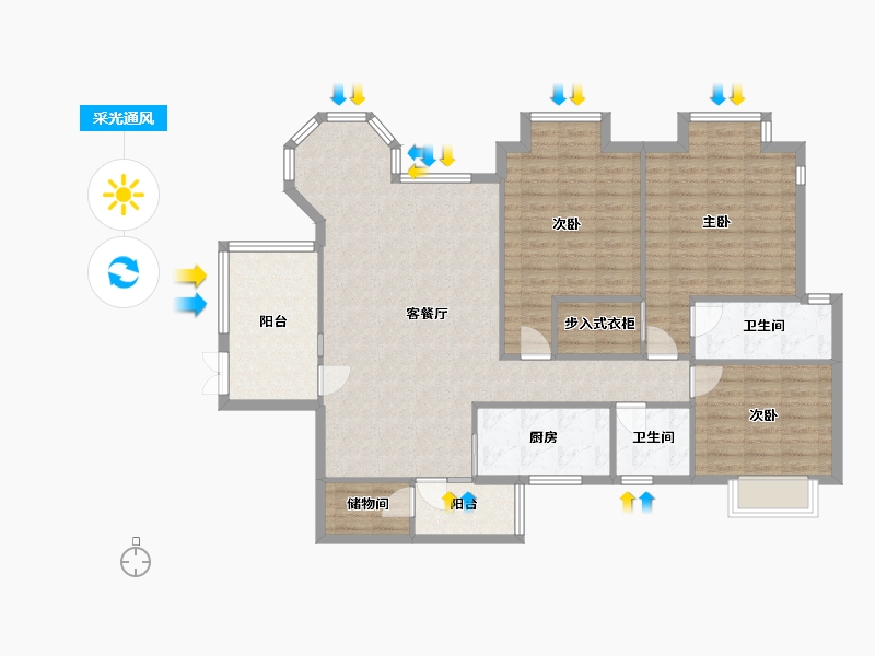 四川省-成都市-上风瑞庭-124.00-户型库-采光通风