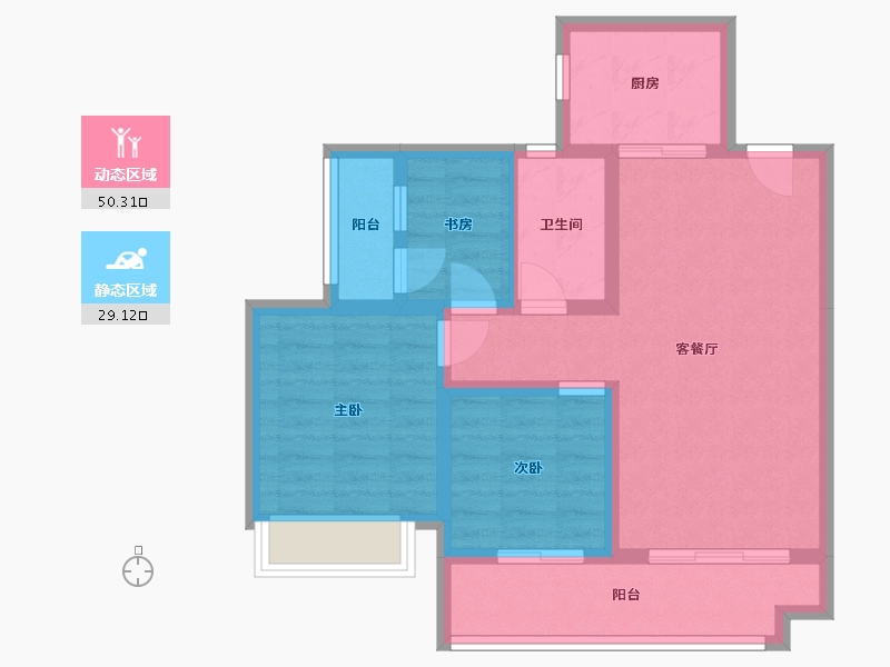 贵州省-贵阳市-保利公园2010-70.23-户型库-动静分区