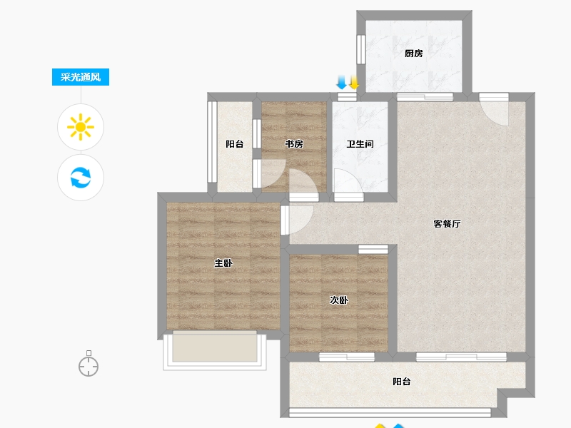 贵州省-贵阳市-保利公园2010-70.23-户型库-采光通风