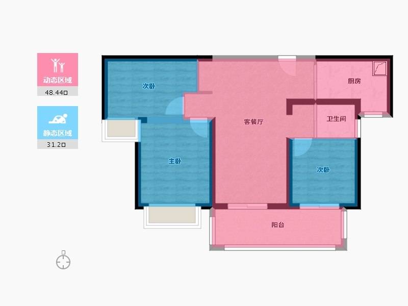 江苏省-无锡市-暨阳府-69.00-户型库-动静分区