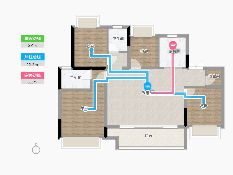 江苏省-苏州市-棠颂云著-97.00-户型库-动静线