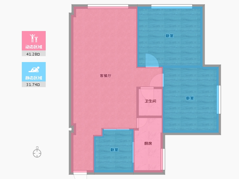 广东省-佛山市-翠影华庭-76.00-户型库-动静分区