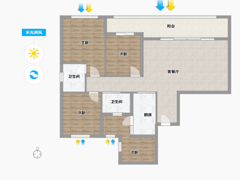 贵州省-贵阳市-椿棠府-87.00-户型库-采光通风