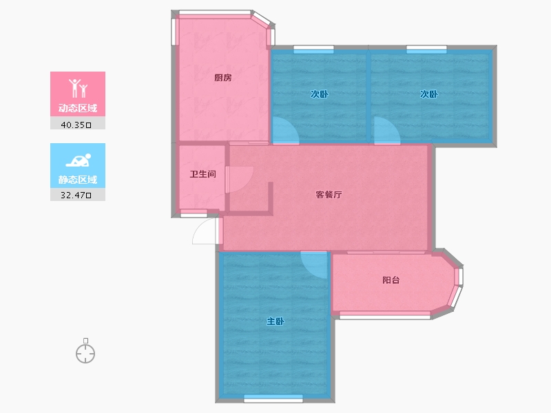 福建省-厦门市-市莲坂西小区-64.35-户型库-动静分区