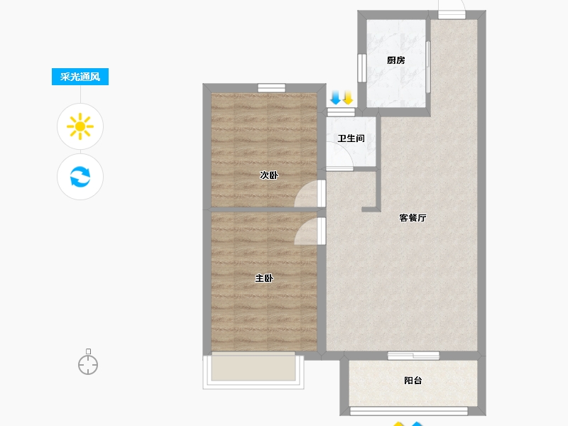 山东省-滨州市-吾悦广场-90.00-户型库-采光通风