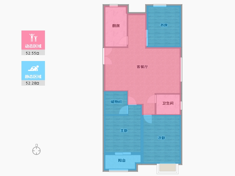 江苏省-扬州市-金奥文昌公馆富贵-95.00-户型库-动静分区