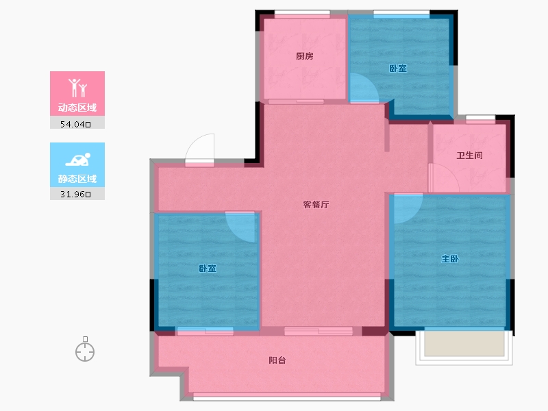 江苏省-无锡市-龙湖华亨天玺-77.50-户型库-动静分区