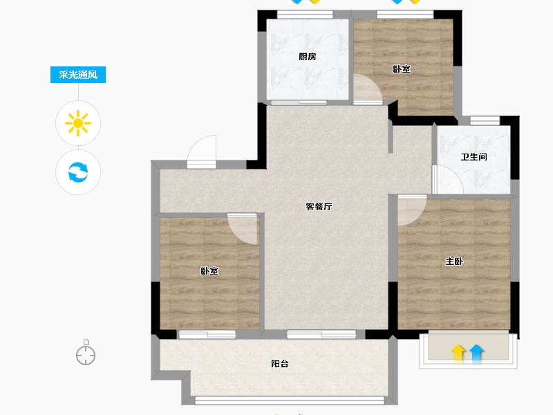 江苏省-无锡市-龙湖华亨天玺-77.50-户型库-采光通风