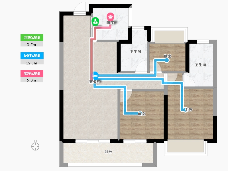 江苏省-无锡市-香逸玺悦-77.60-户型库-动静线