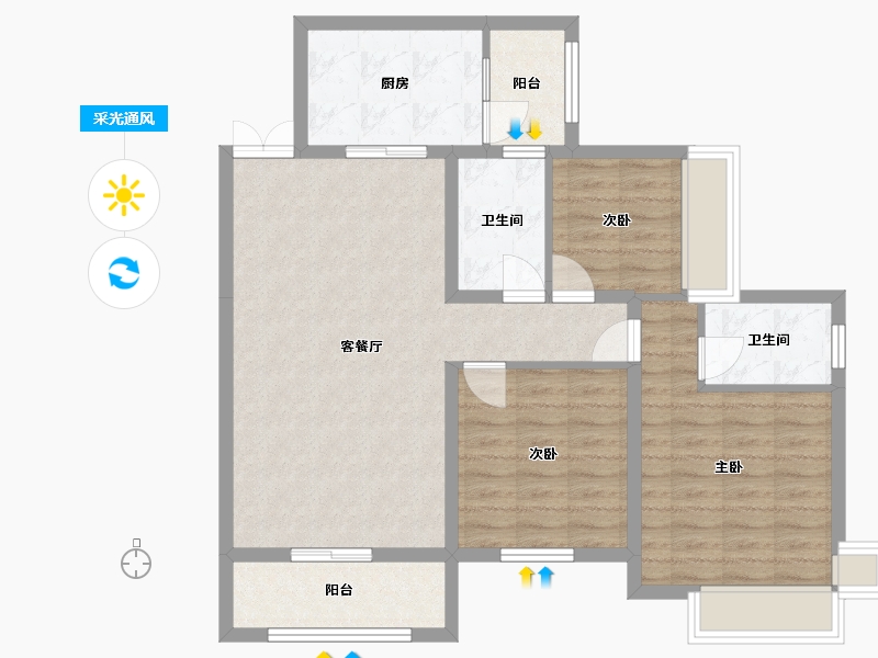 贵州省-毕节市-新城国博城-92.00-户型库-采光通风