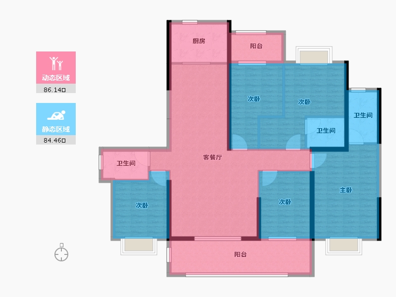 云南省-曲靖市-瑞祥苑-155.01-户型库-动静分区