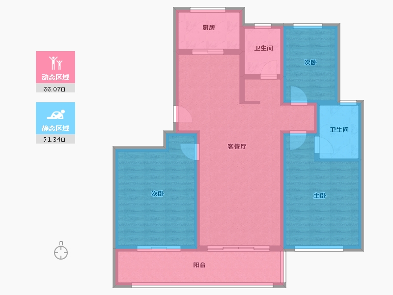 山东省-青岛市-黄岛区学较大-105.00-户型库-动静分区