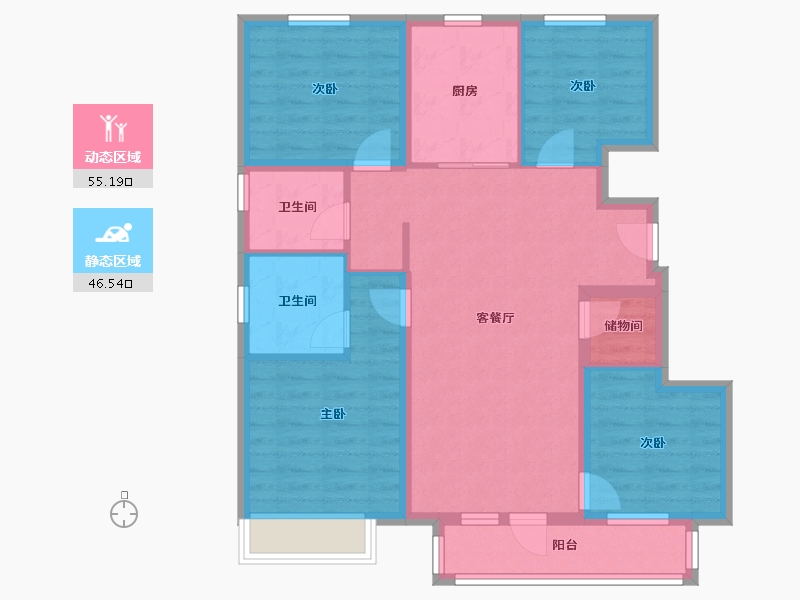 河北省-廊坊市-金地时代艺境-108.00-户型库-动静分区