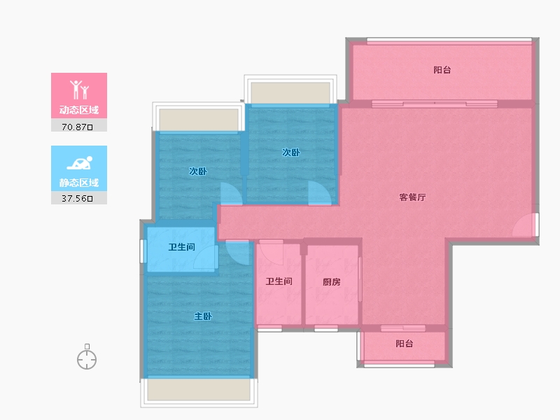 广东省-江门市-汇峰天瑞-110.00-户型库-动静分区