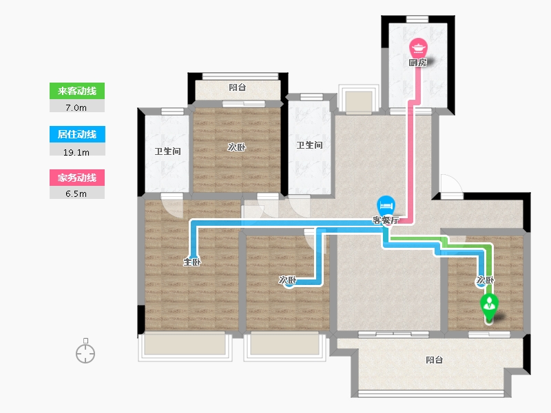 江苏省-南通市-金砖公寓-125.00-户型库-动静线