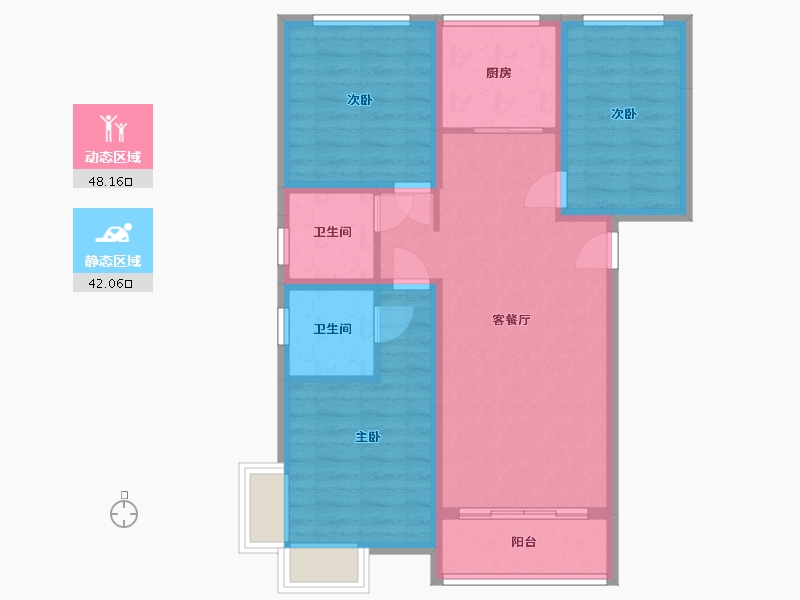 河北省-石家庄市-乐馨佳苑-89.28-户型库-动静分区