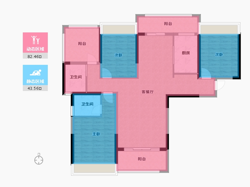 湖南省-邵阳市-公园里-105.00-户型库-动静分区