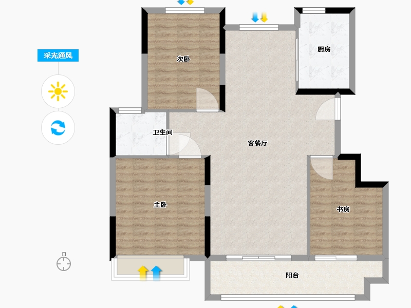 安徽省-淮南市-东悦府-109.00-户型库-采光通风