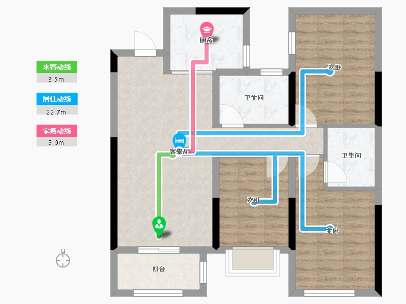 福建省-泉州市-禹州溪山墅-78.00-户型库-动静线