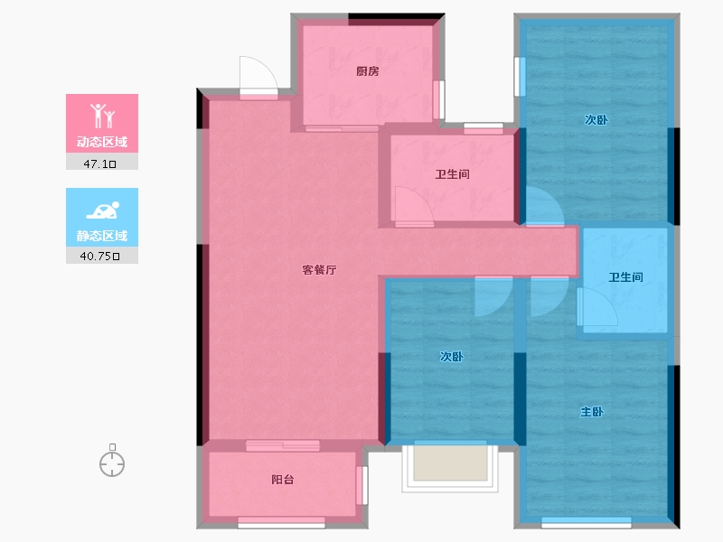 福建省-泉州市-禹州溪山墅-78.00-户型库-动静分区