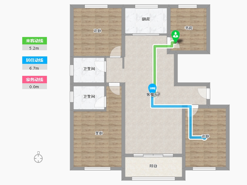 河南省-濮阳市-百合清华园-106.00-户型库-动静线