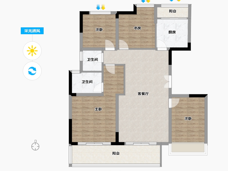 四川省-遂宁市-江山原筑-119.00-户型库-采光通风